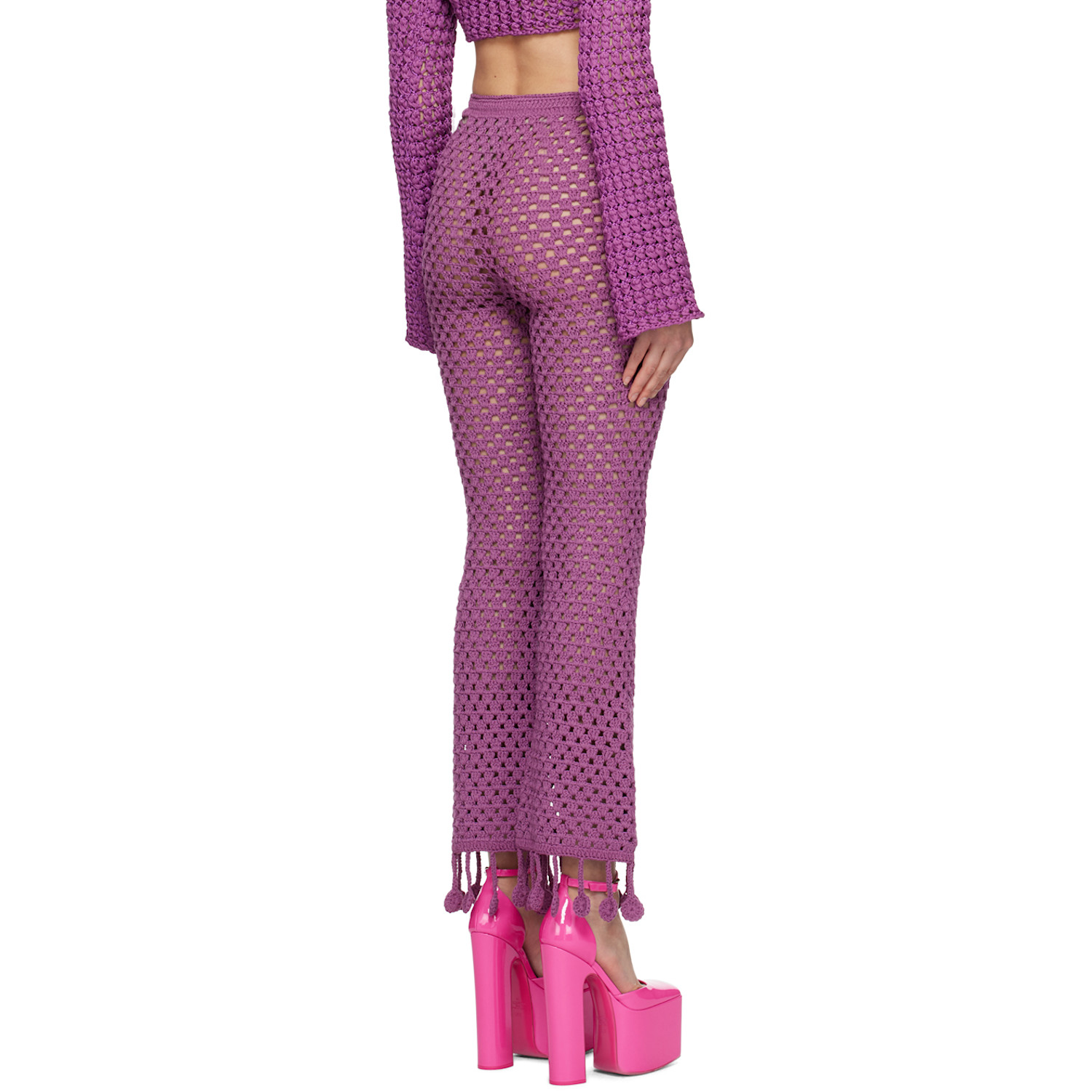  Moschino Purple Crocheted Lounge Pants 