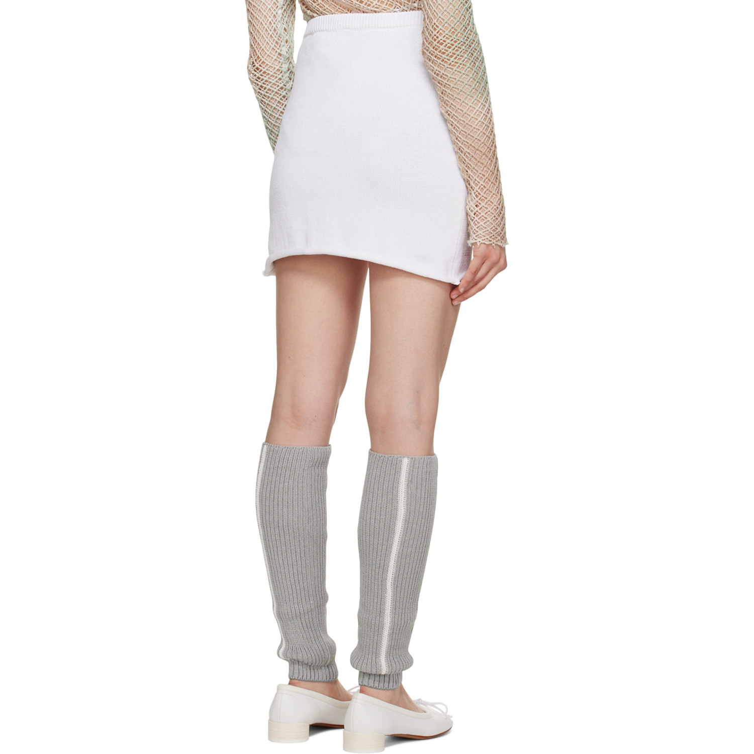  Open Yy White Vented Miniskirt 