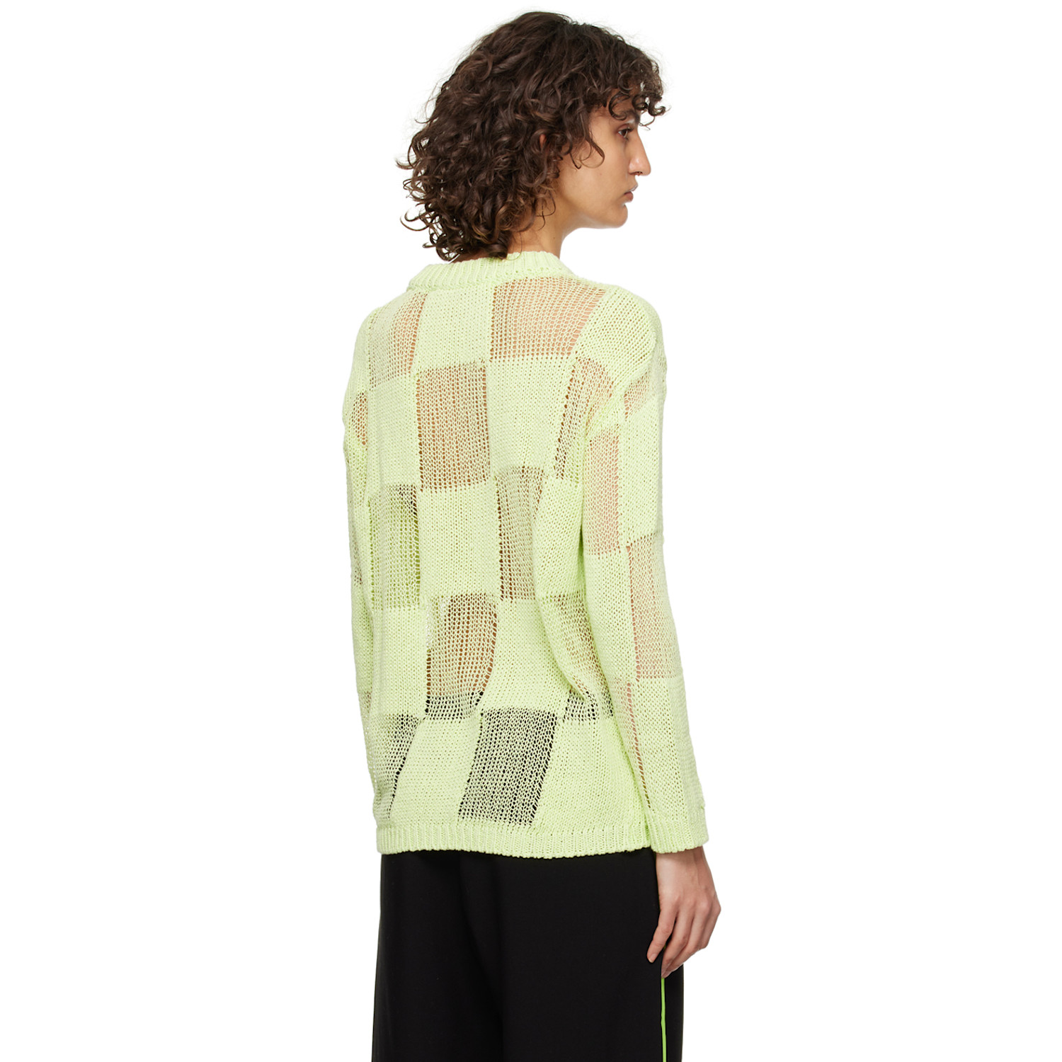  Open Yy Green Check Sweater 