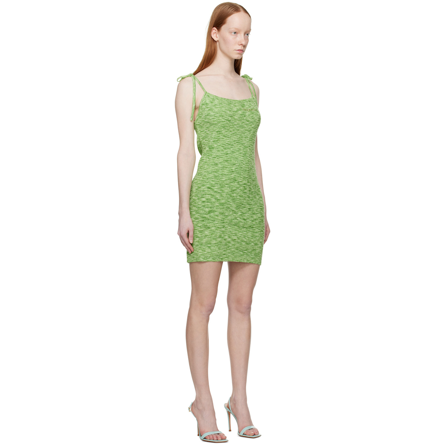  Lesugiatelier Green String Slip Minidress 
