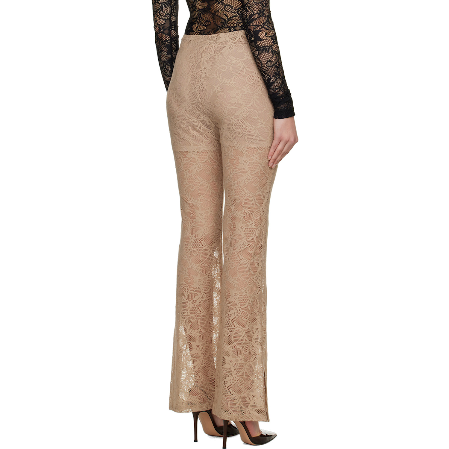  Lesugiatelier Beige Floral Leggings 