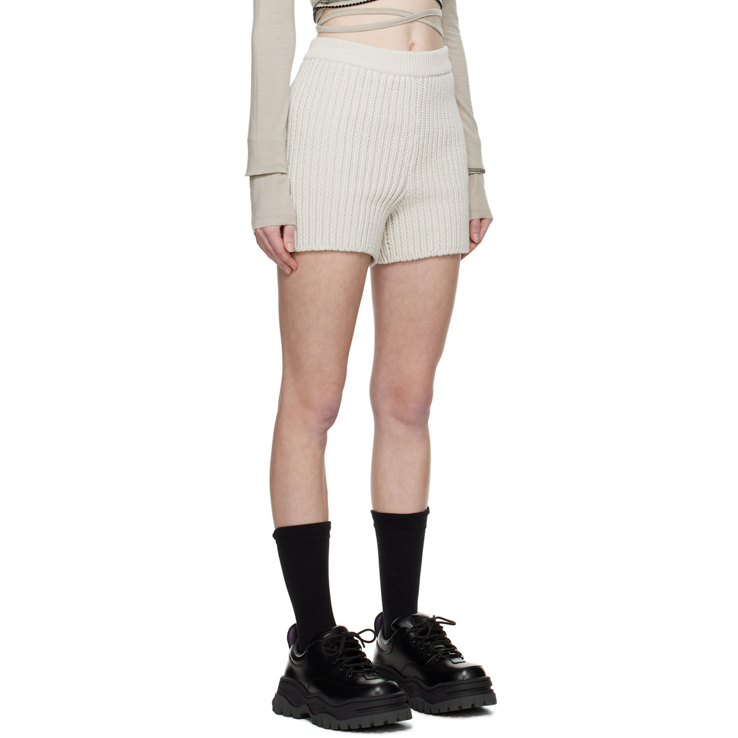  Lesugiatelier White Cozy Shorts 