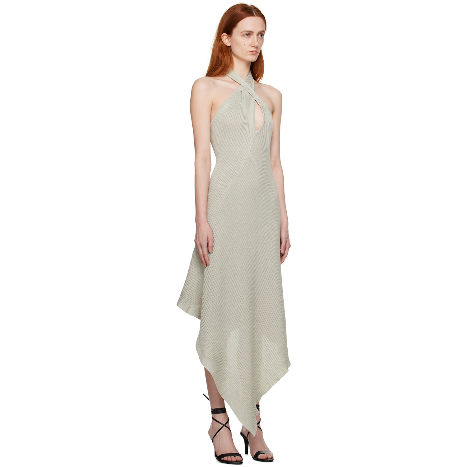  Niccolo Pasqualetti Gray Nerbo Midi Dress 