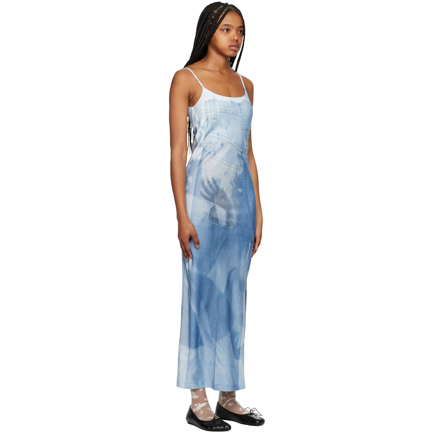  Elliss Blue Handy Jean Maxi Dress 