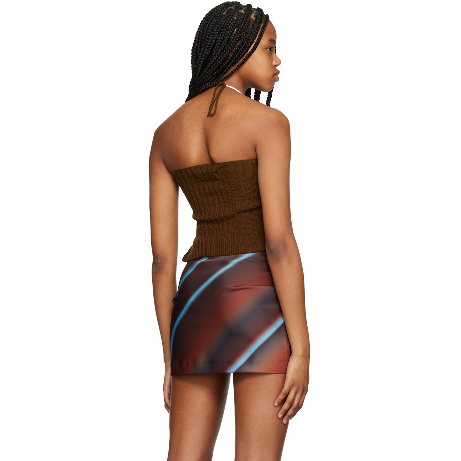  Elliss Blue & Brown Asymmetric Camisole 