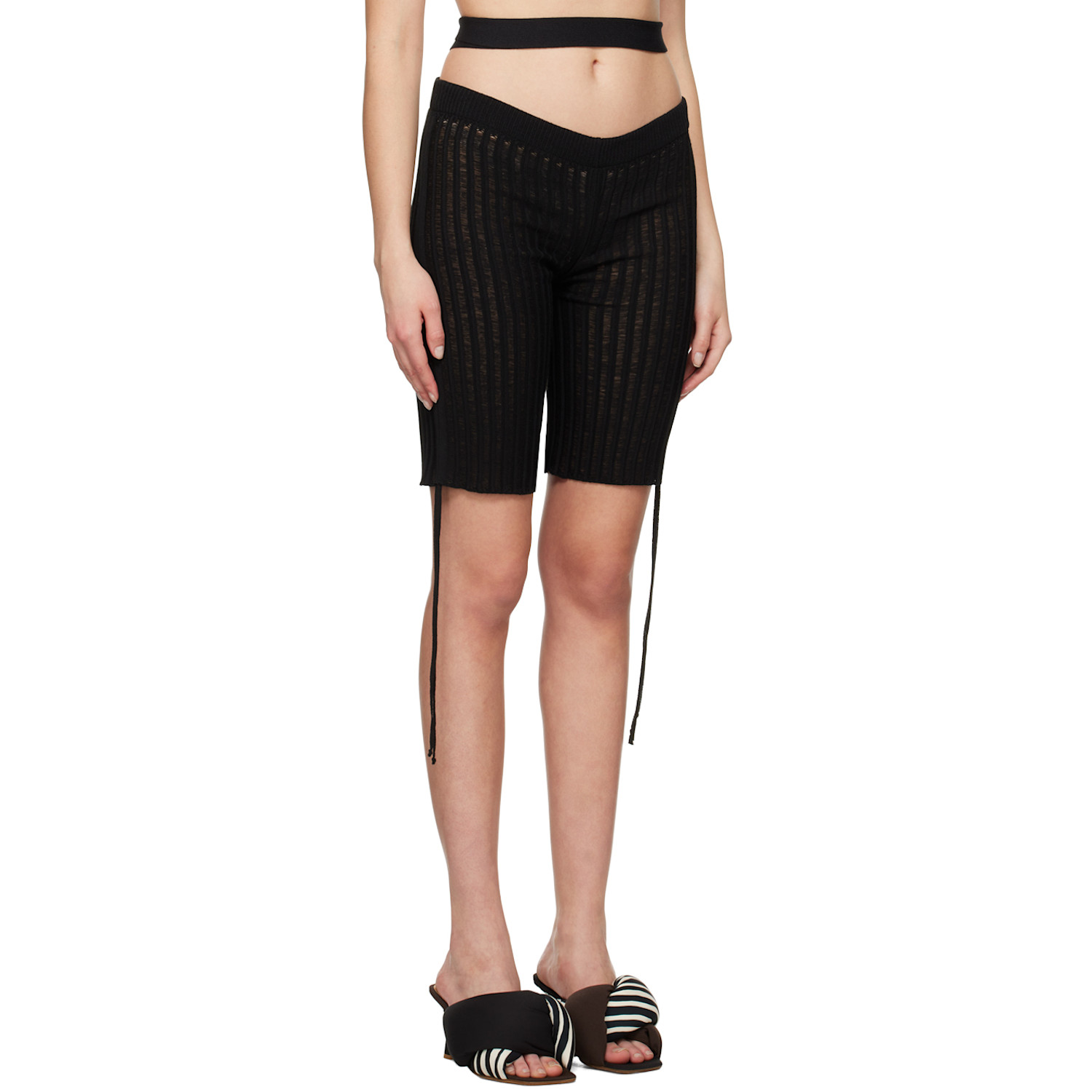  AndreĀdamo Black Floating Rib Shorts 