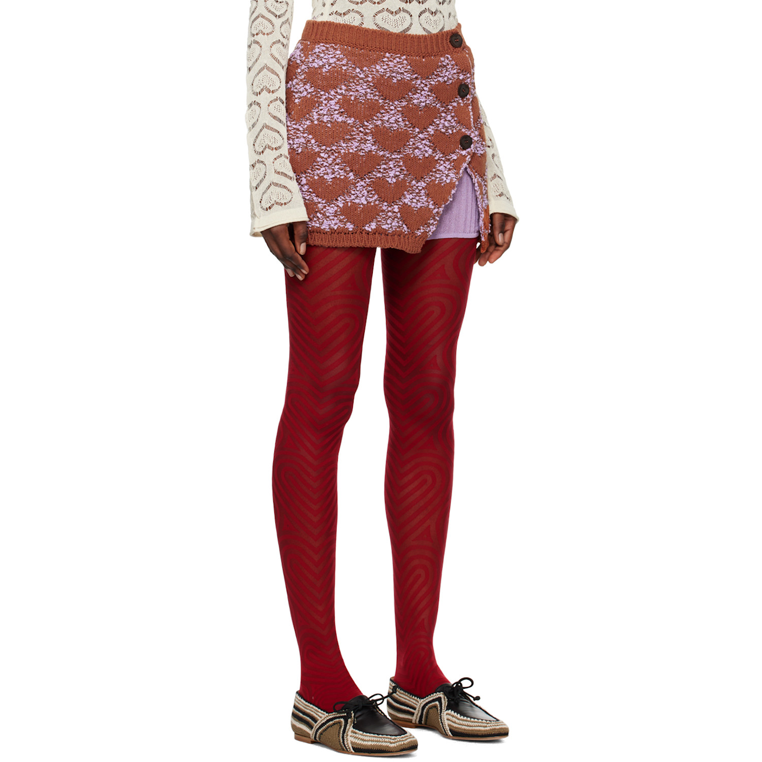  Marco Rambaldi Brown Heart Miniskirt 