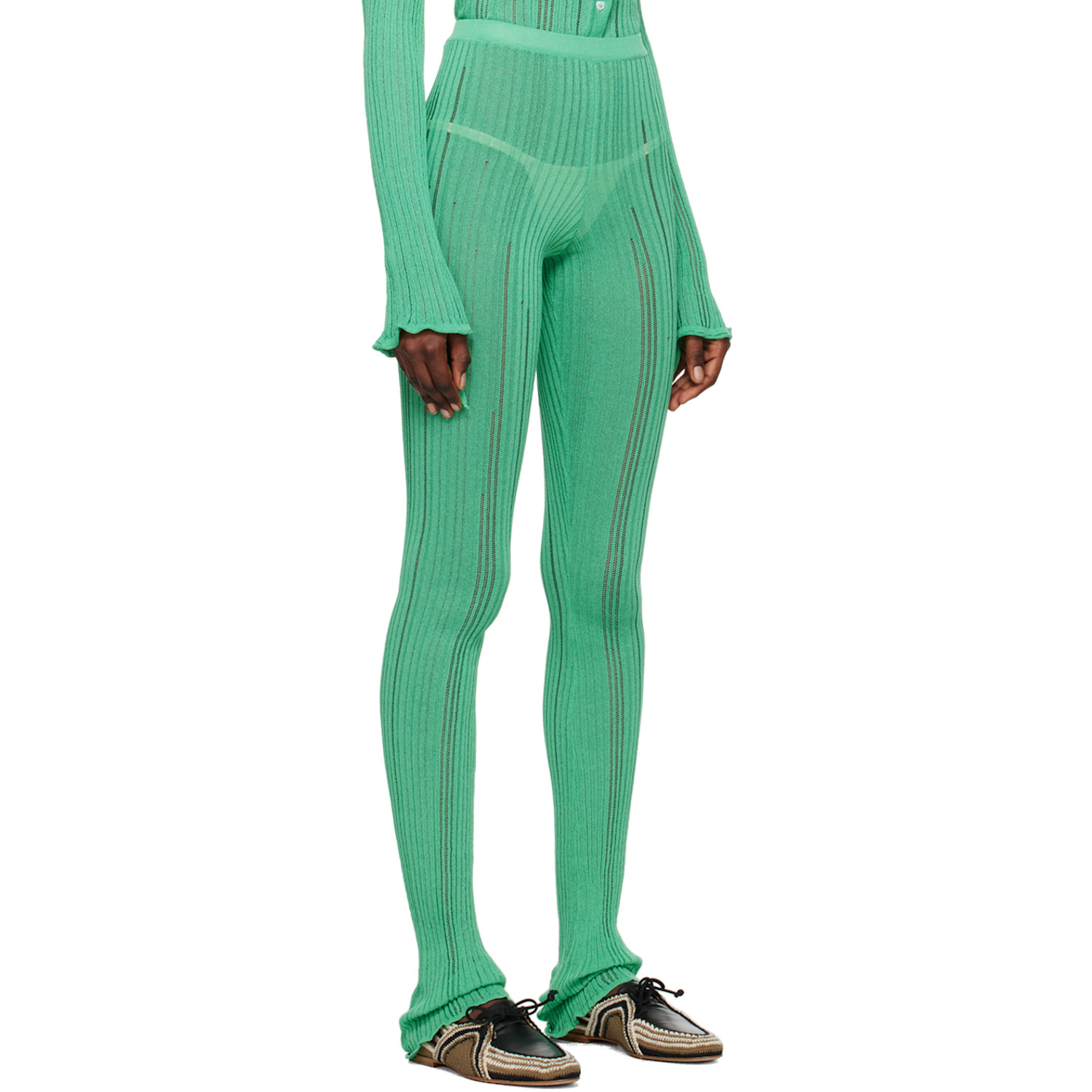  Marco Rambaldi Green Laddering Trousers 