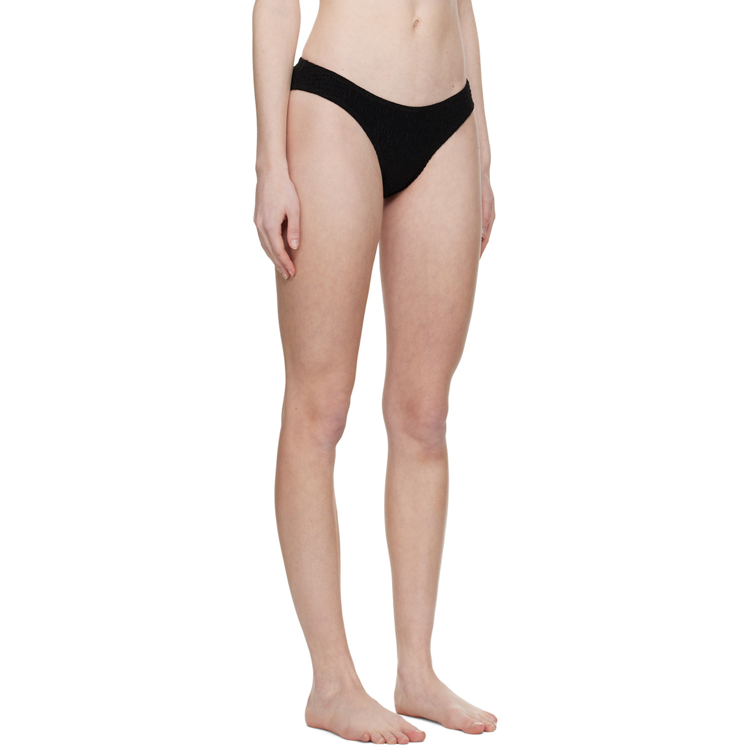  Toteme Black Smocked Bikini Bottoms 