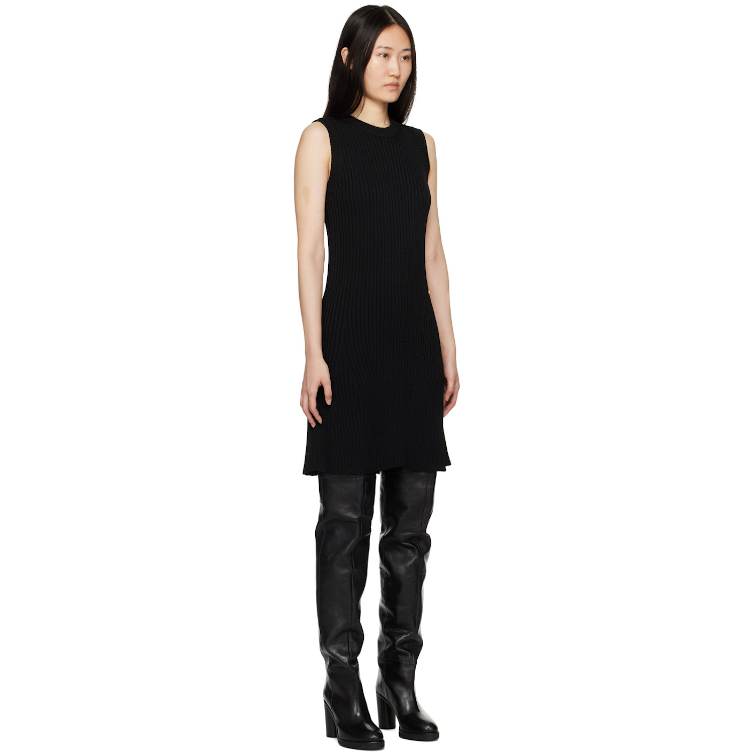  Recto Black Crewneck Minidress 
