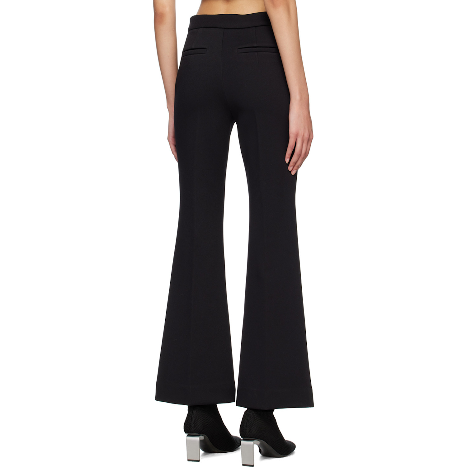  Recto Black Double-face Flared Trousers 
