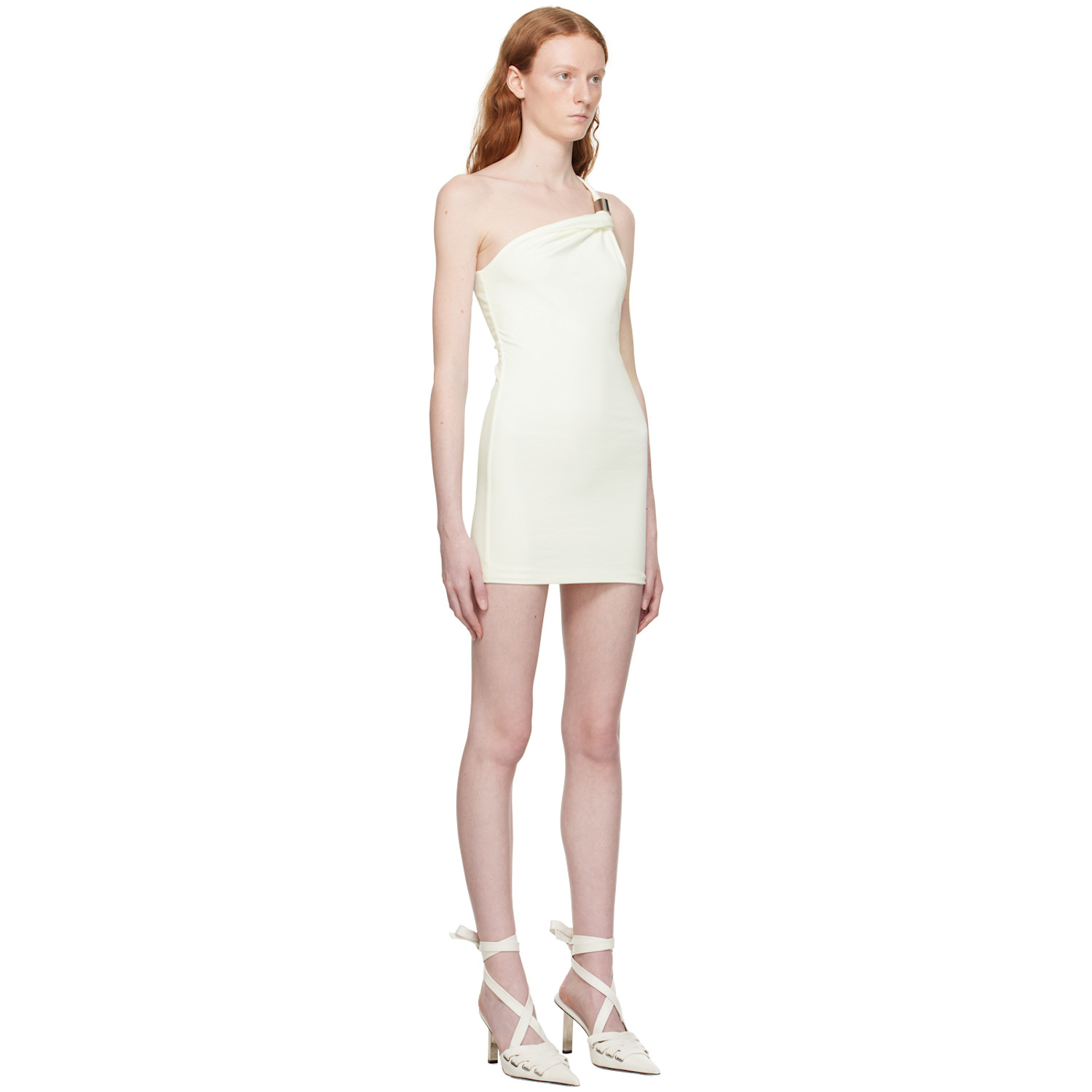  1017 Alyx 9sm White Metal Tube Minidress 
