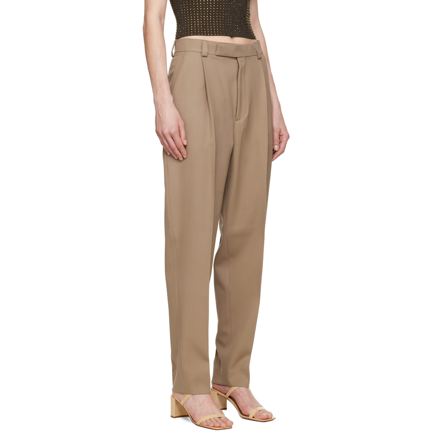  Teurn Studios Ssense Exclusive Beige Pleated Trousers 