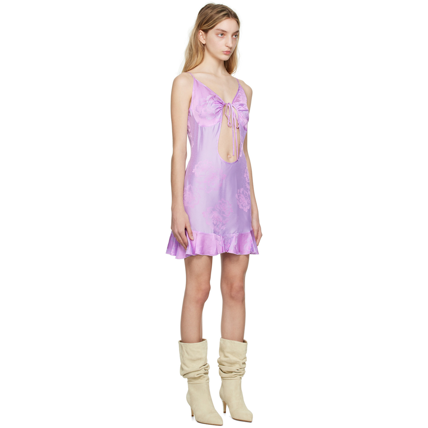  Kim Shui Purple Cut-out Minidress 