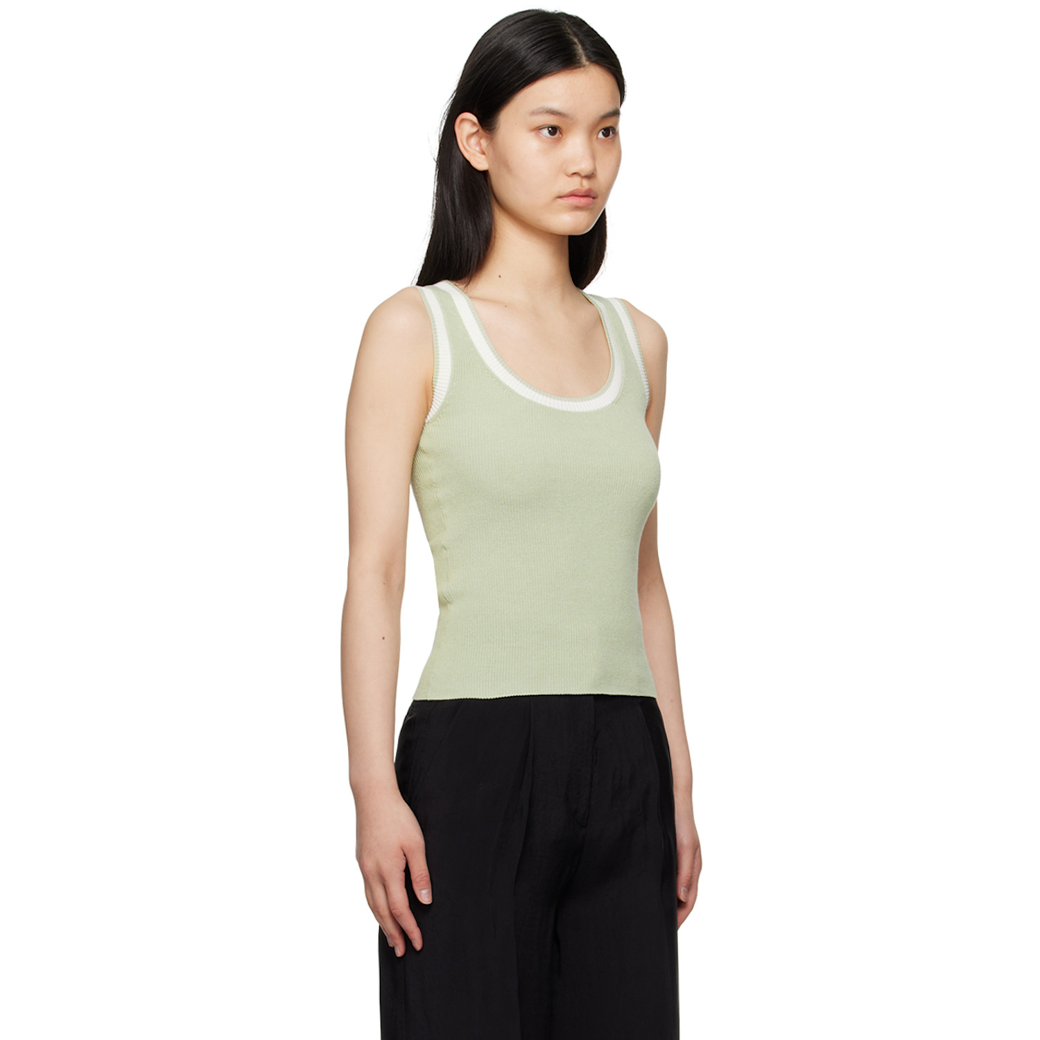  Elleme Green Scoop Neck Tank Top 