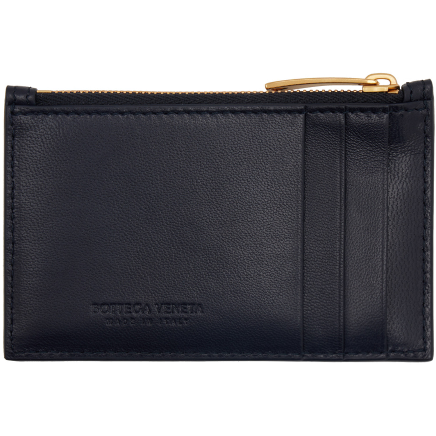  Bottega Veneta Navy Zipped Card Case 