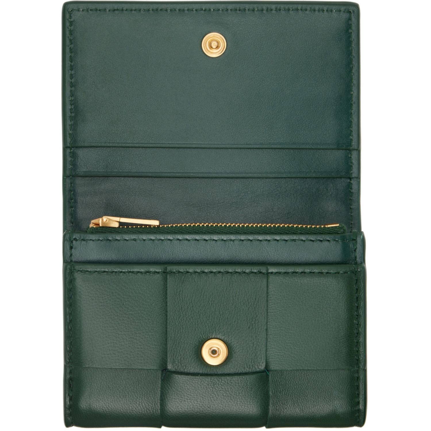  Bottega Veneta Green Envelope Coin Pouch 