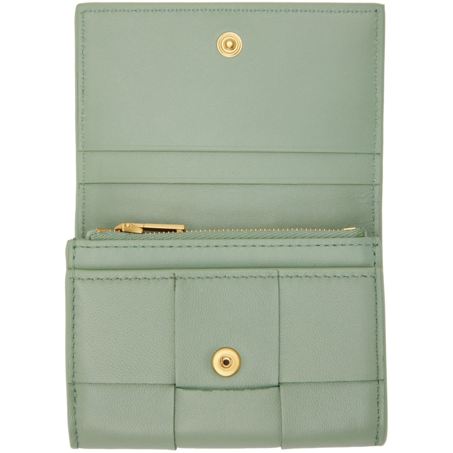 Bottega Veneta Green Small Envelope Card Case 
