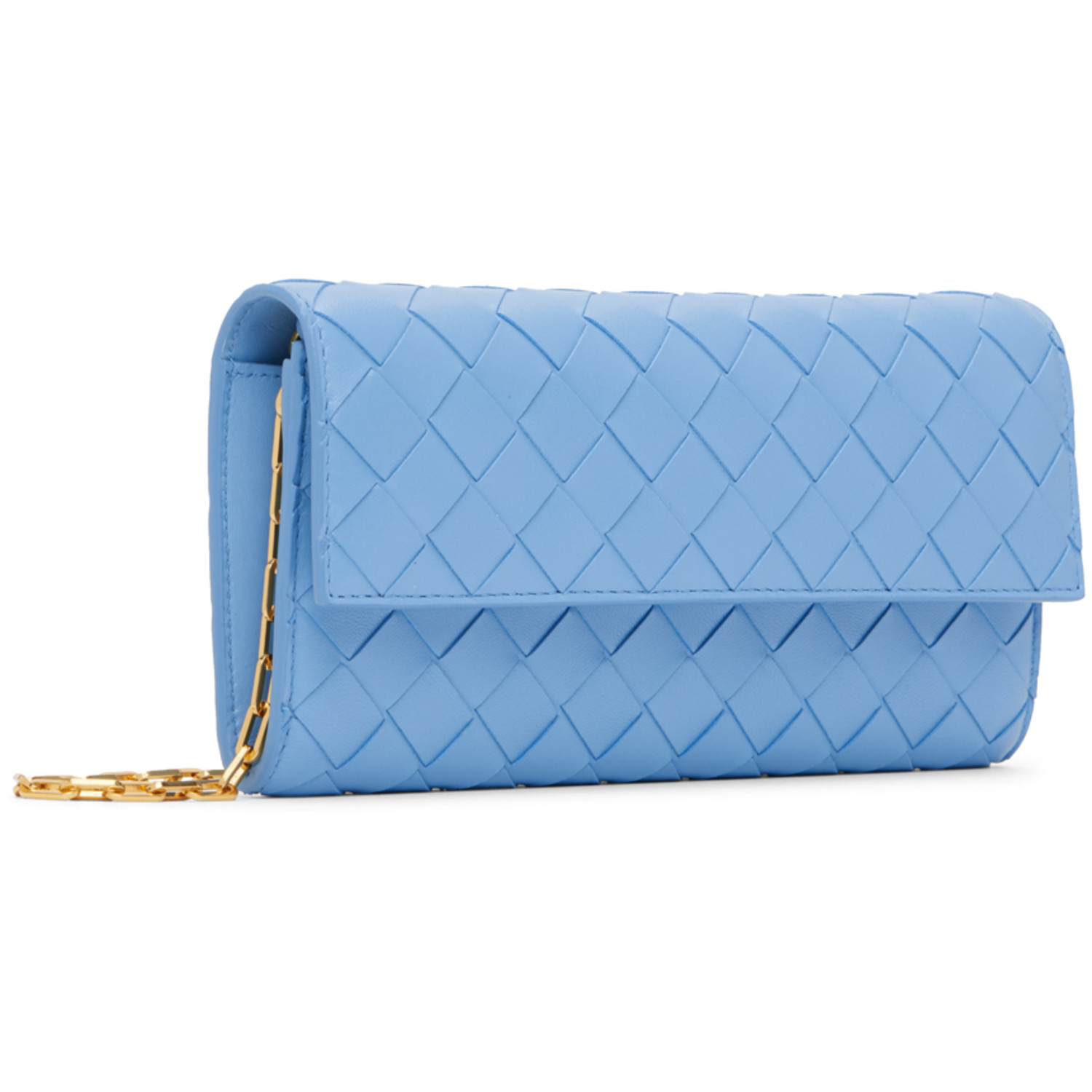  Bottega Veneta Blue Chain Wallet 