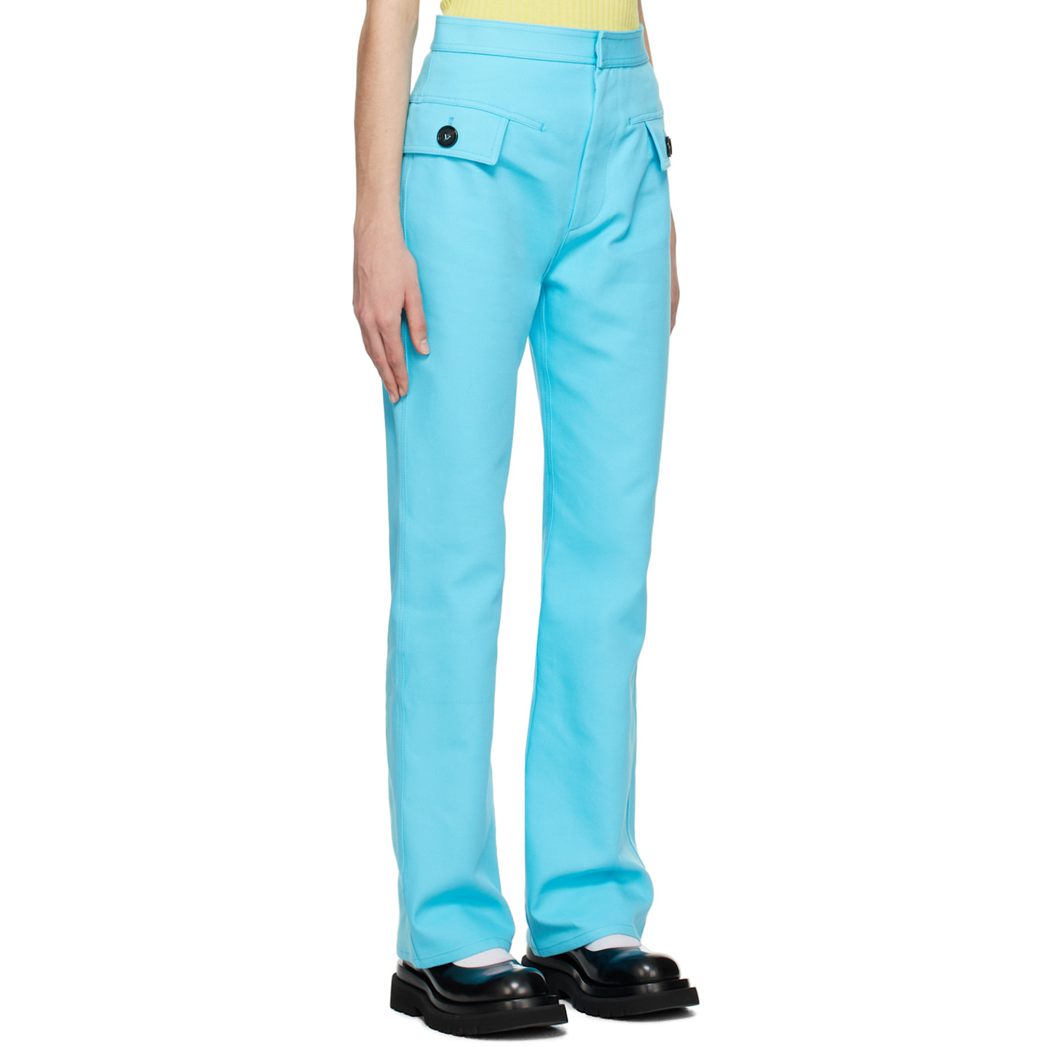  Bottega Veneta Blue Zip-fly Trousers 