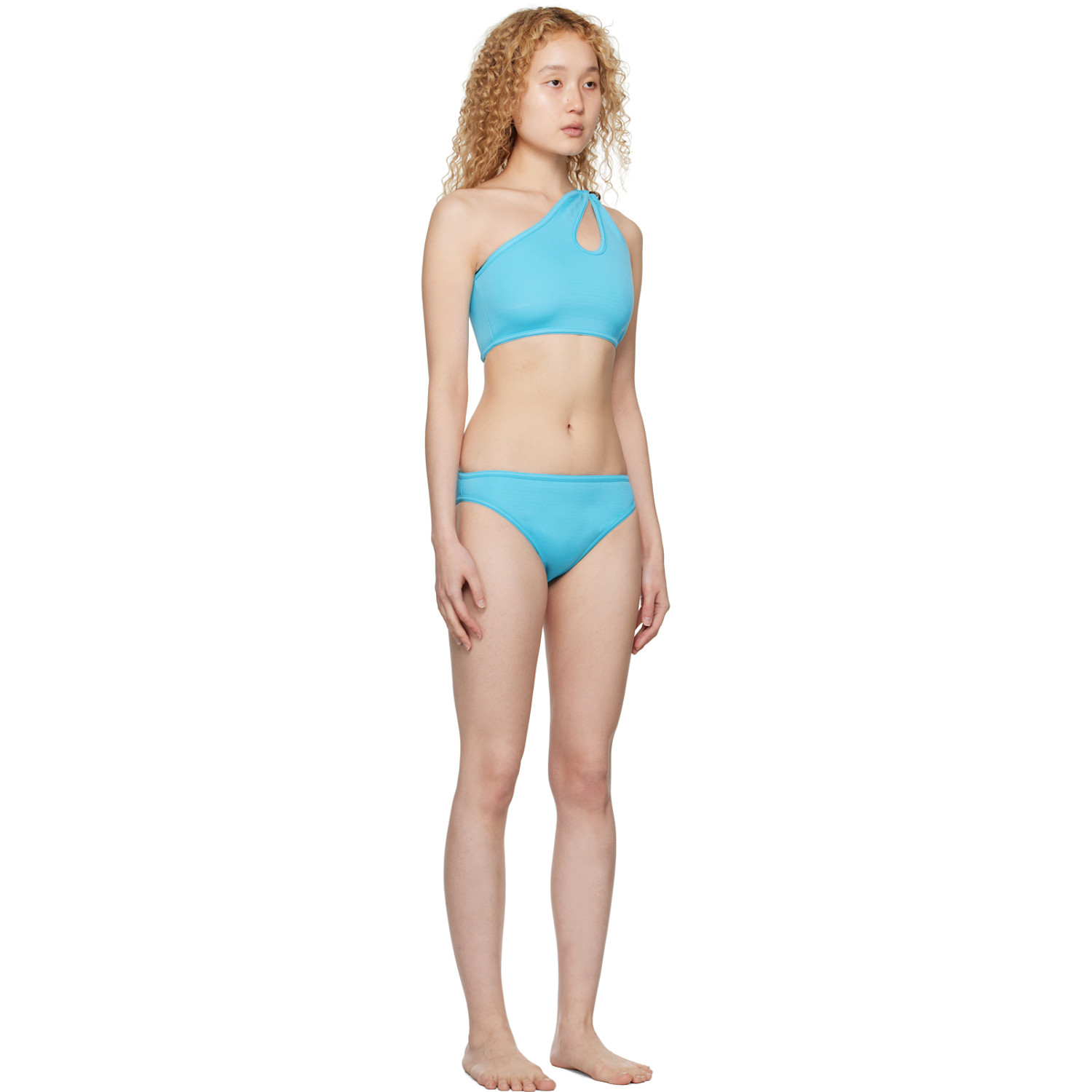  Bottega Veneta Blue Cutout Bikini 