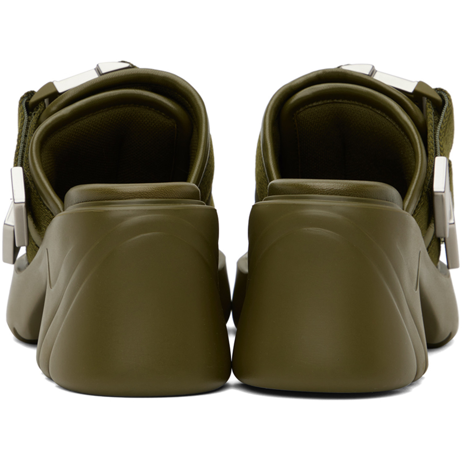  Bottega Veneta Khaki Flash Clogs 