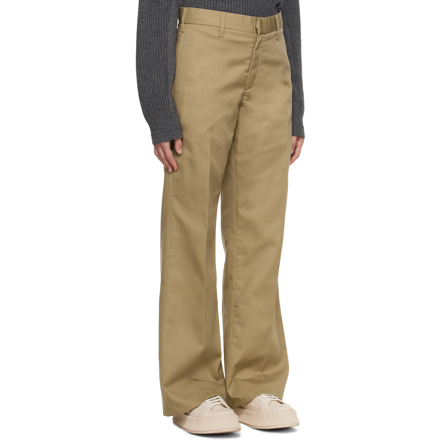  Re/done Khaki Super Wide-leg Trousers 