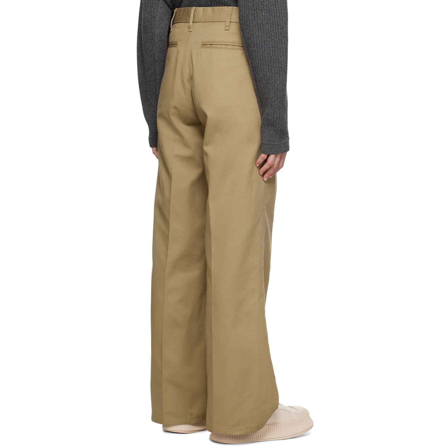  Re/done Khaki Super Wide-leg Trousers 