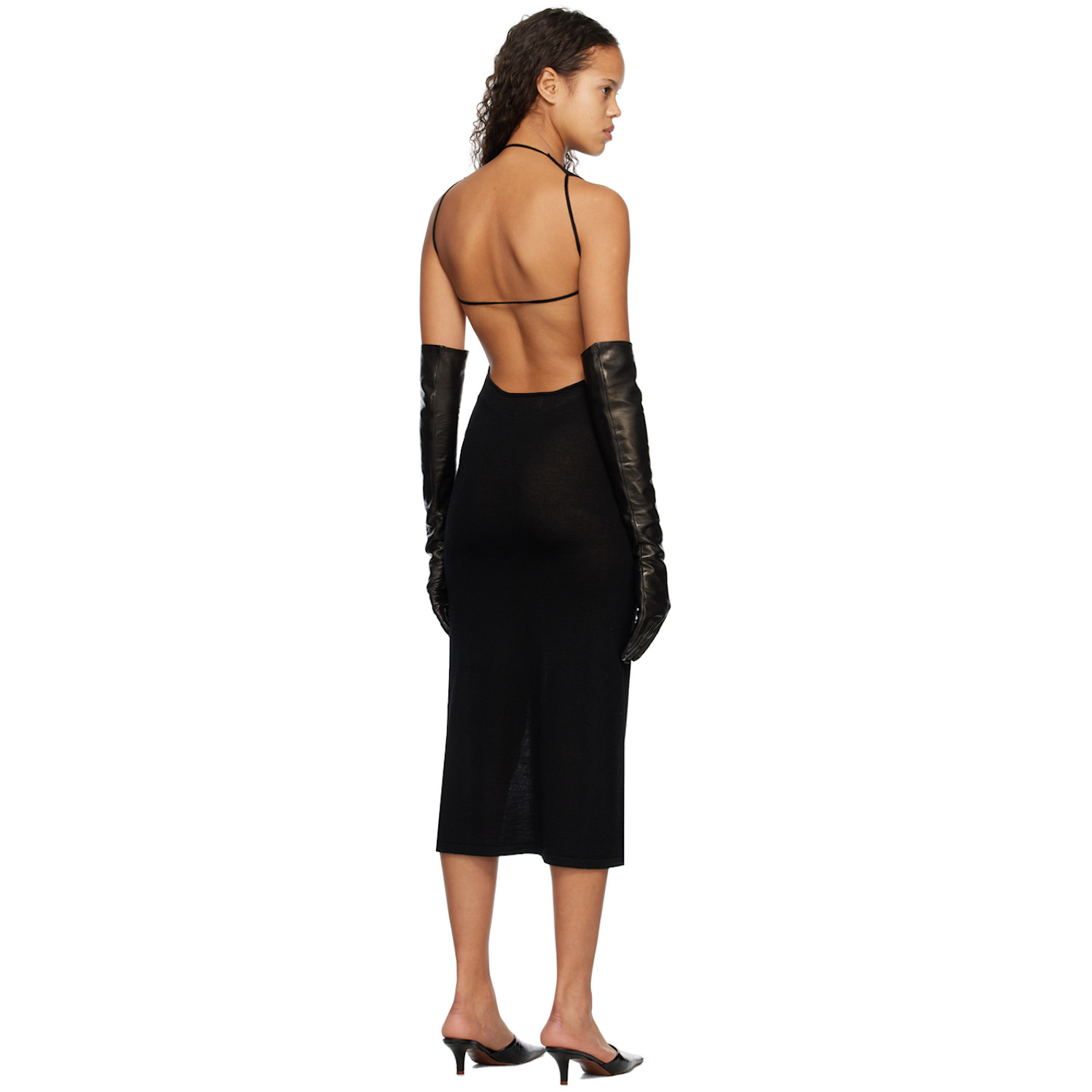  Subtle Le Nguyen Black Scoop Neck Midi Dress 