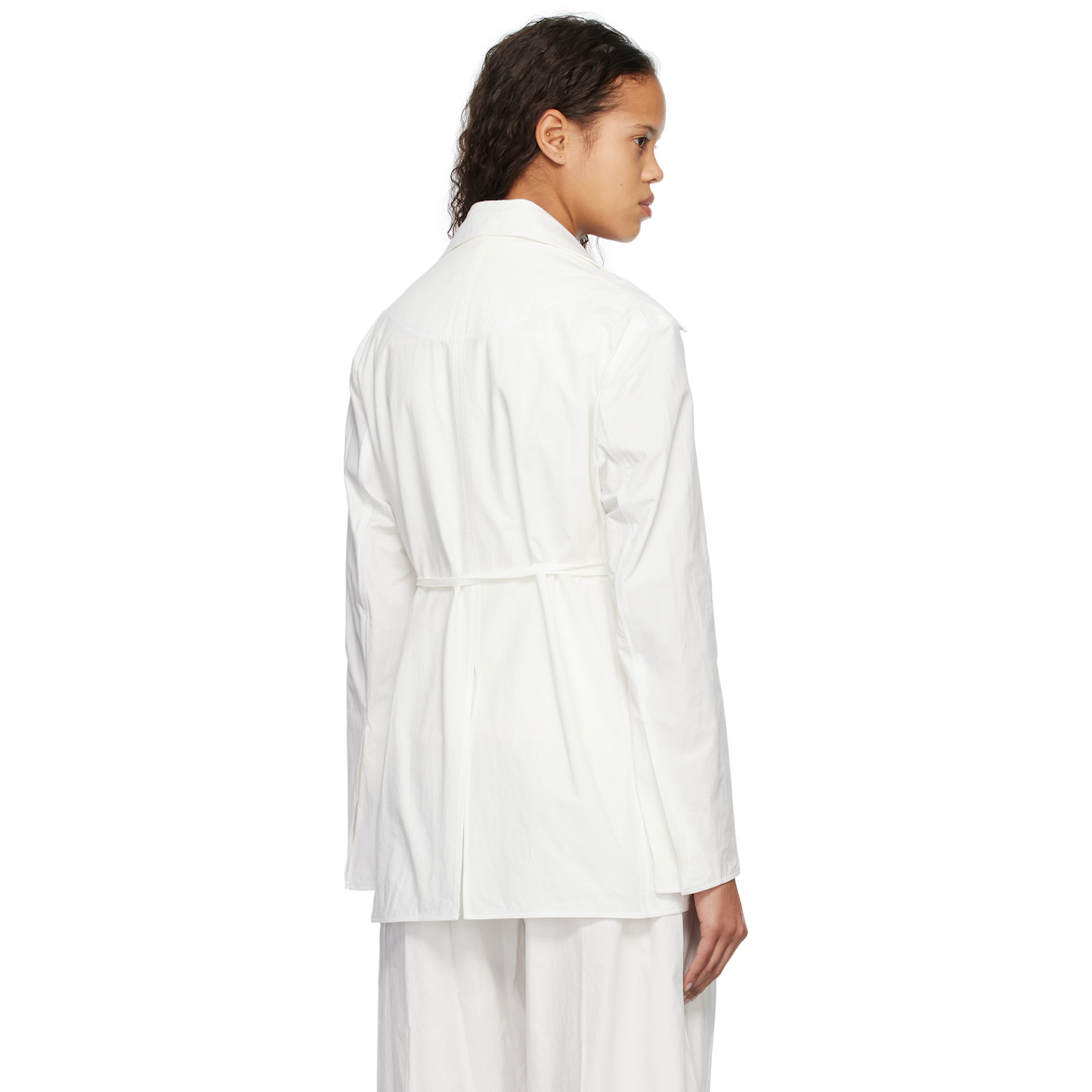  Subtle Le Nguyen White Collarless Jacket 