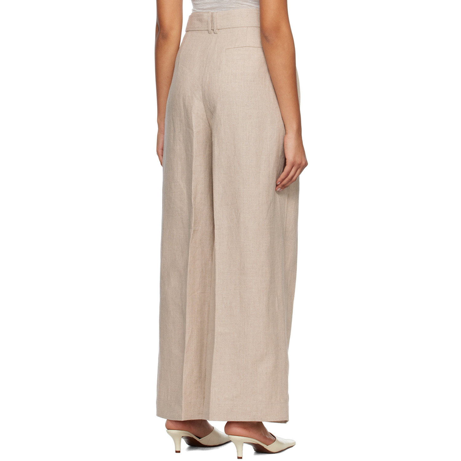  Subtle Le Nguyen Beige Pleated Trousers 