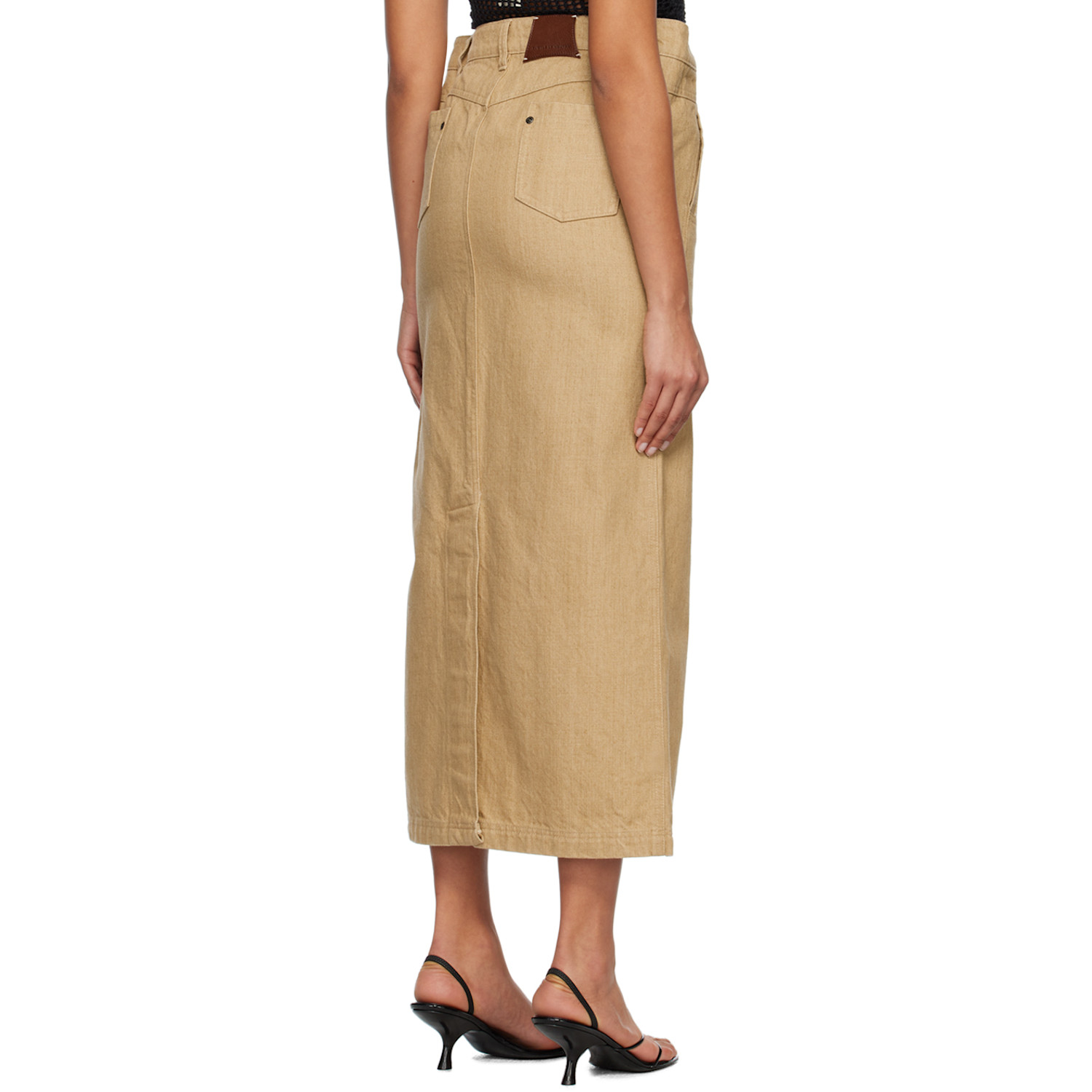  Subtle Le Nguyen Beige Flat Denim Maxi Skirt 