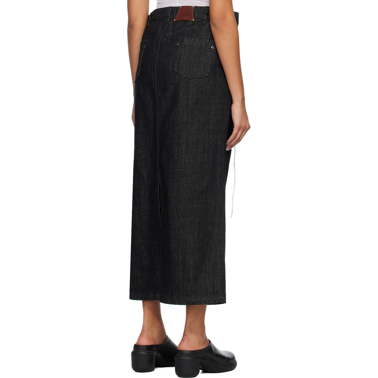  Subtle Le Nguyen Black Flat Denim Maxi Skirt 