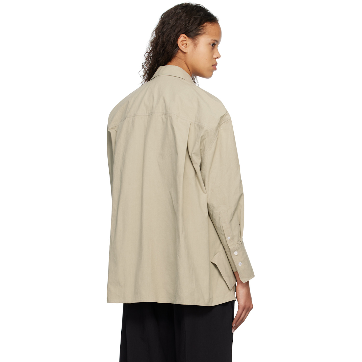  Subtle Le Nguyen Green Crinkled Shirt 