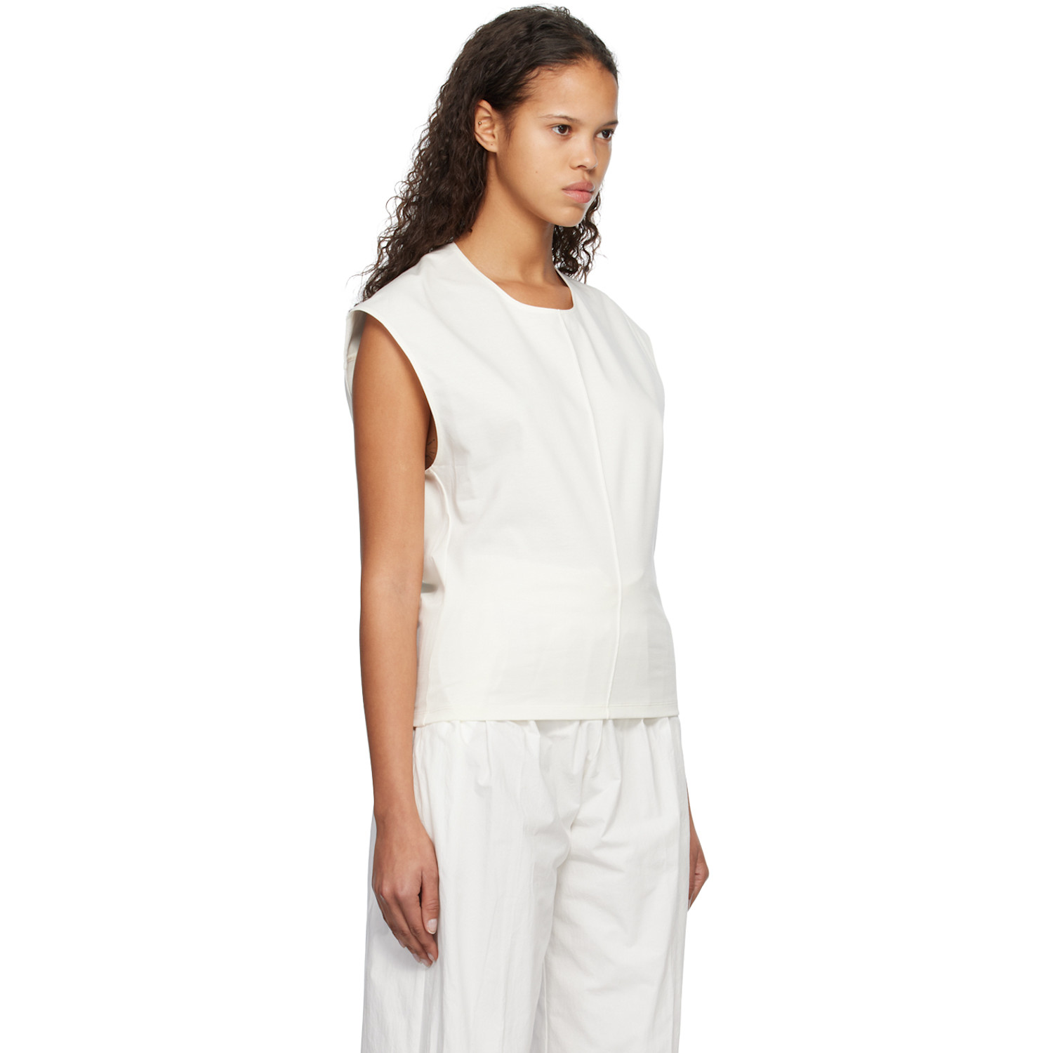  Subtle Le Nguyen White Scoop Neck Tank Top 