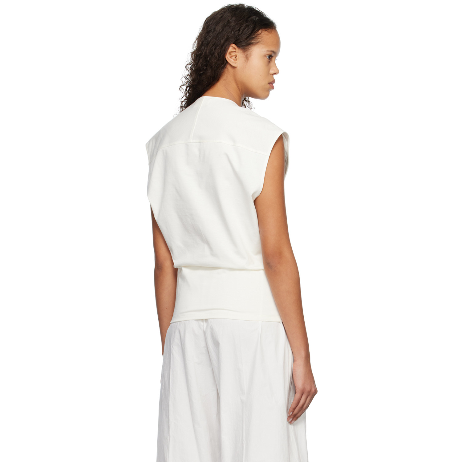  Subtle Le Nguyen White Scoop Neck Tank Top 