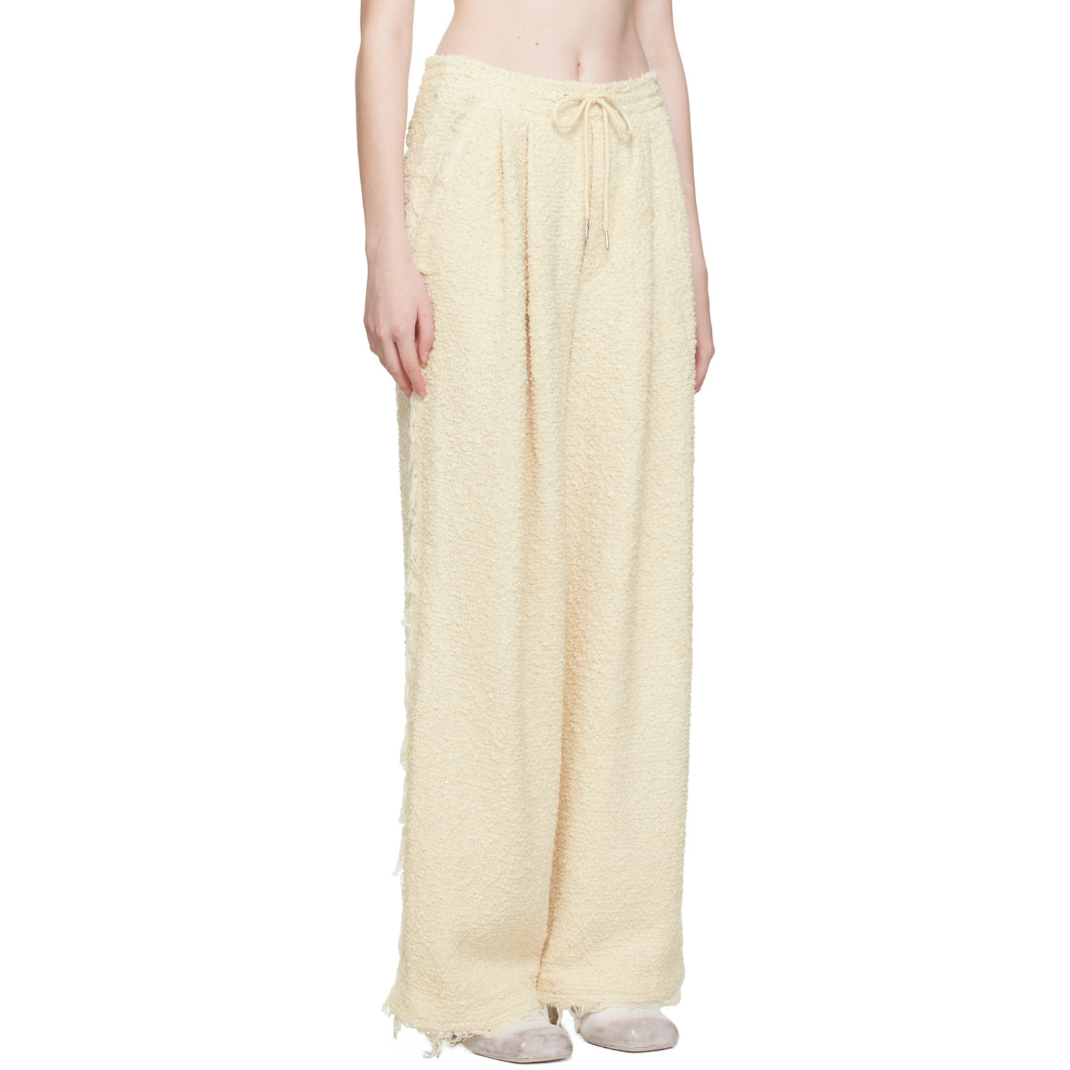  Eckhaus Latta Off-white Frayed Trousers 