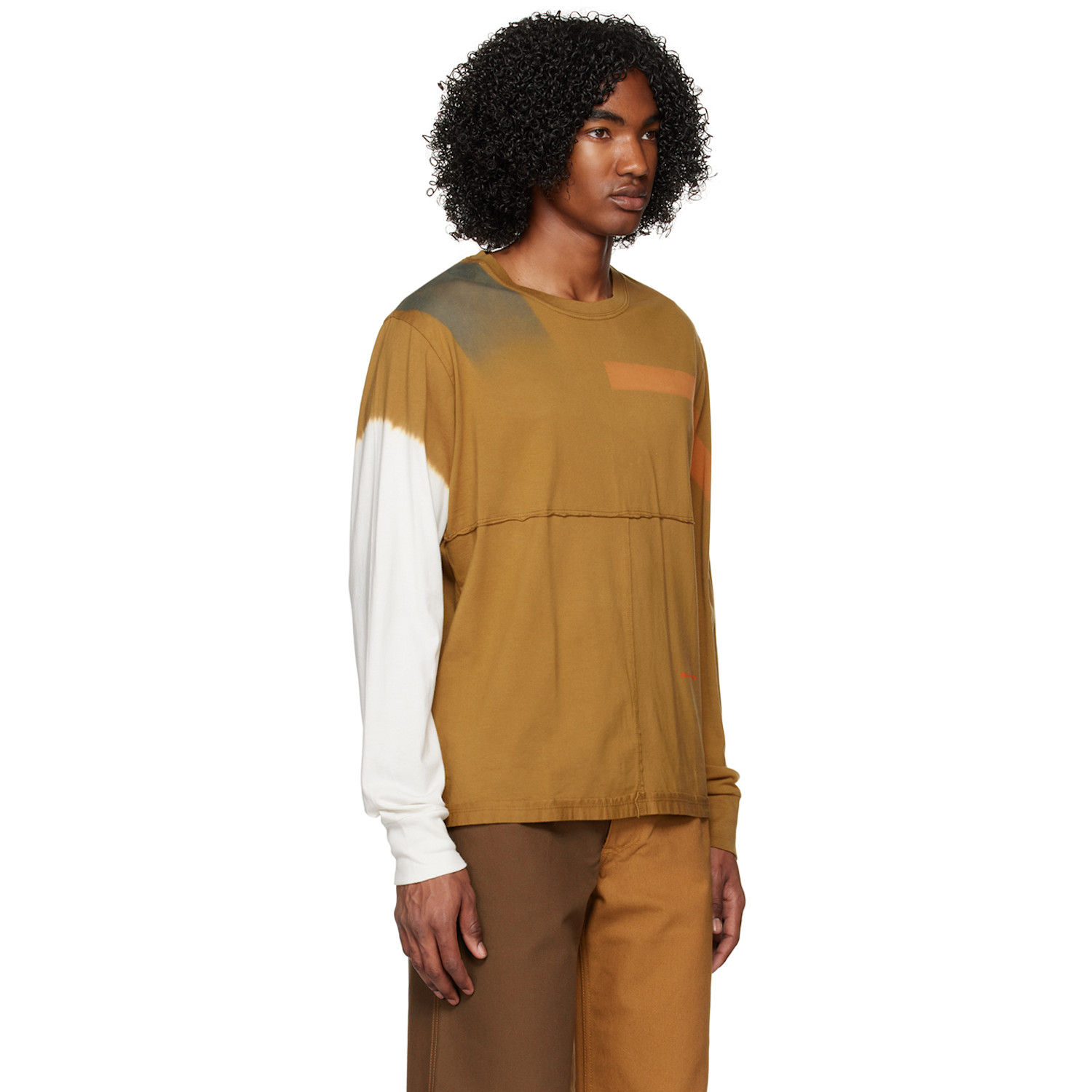  Eckhaus Latta Tan Lapped Long Sleeve T-shirt 