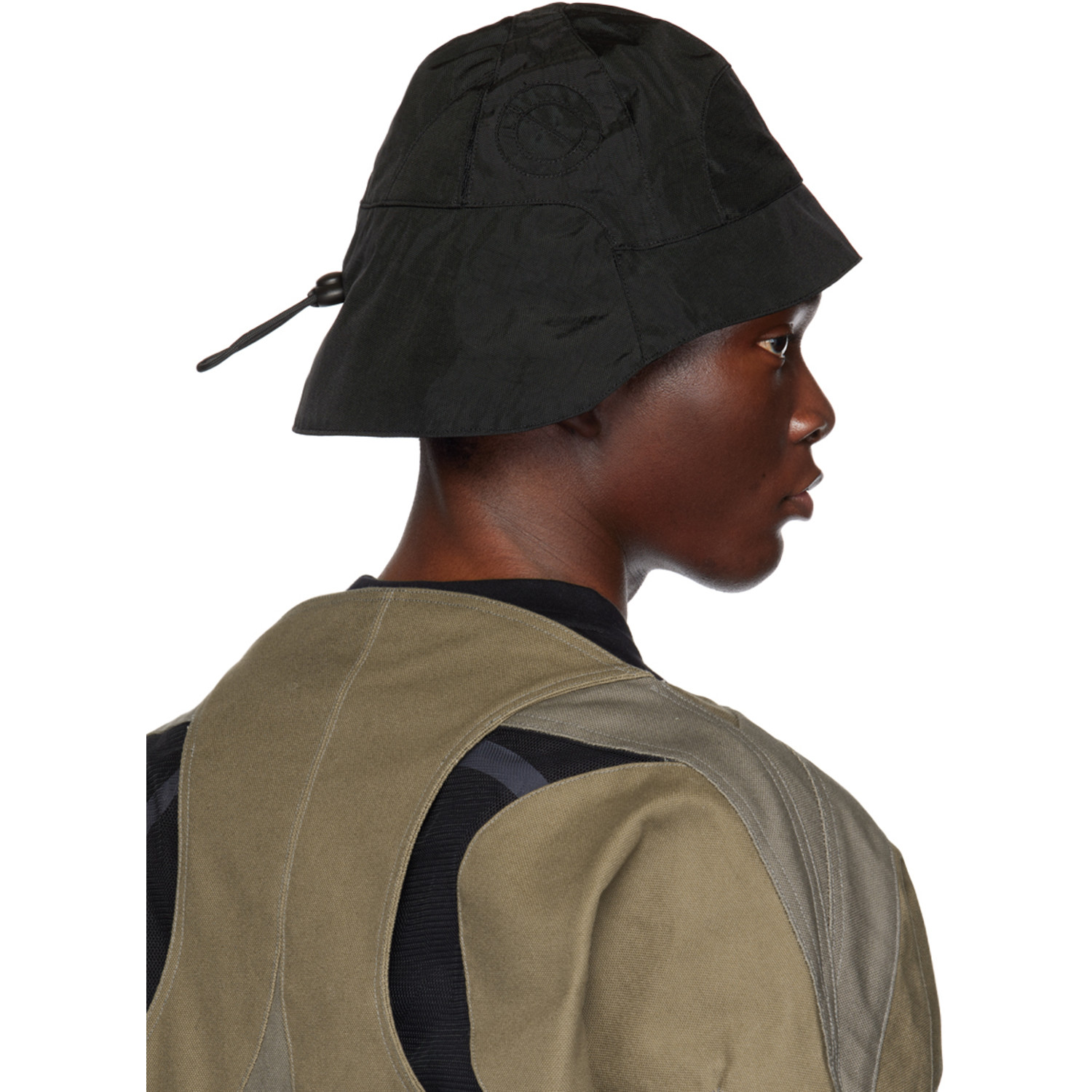  Hokita Black Drawstring Bucket Hat 