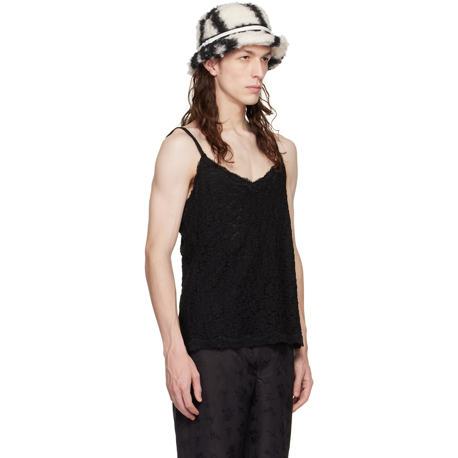  Anna Sui Ssense Exclusive Black Floral Tank Top 