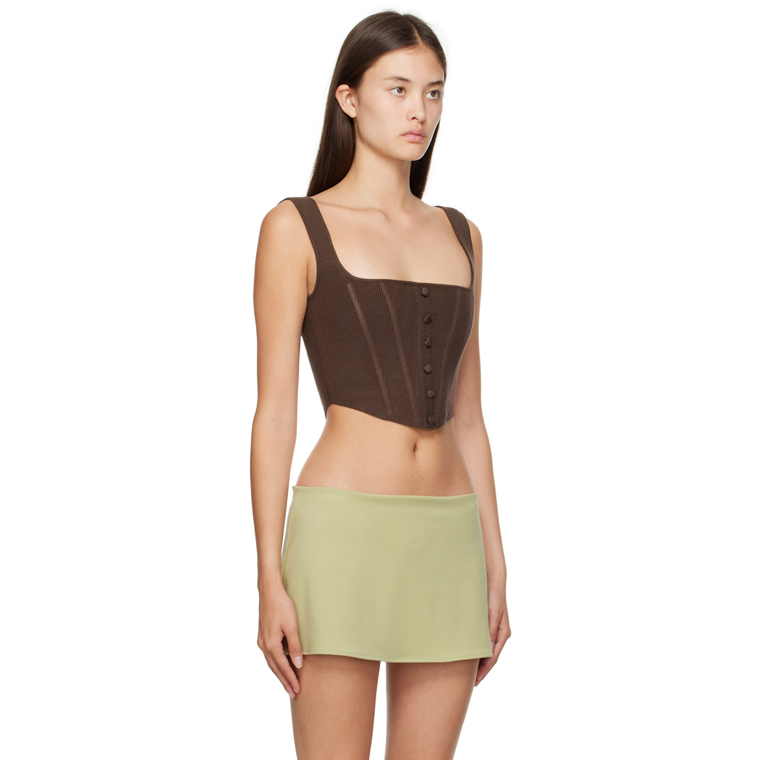  Guizio Brown Corset Camisole 
