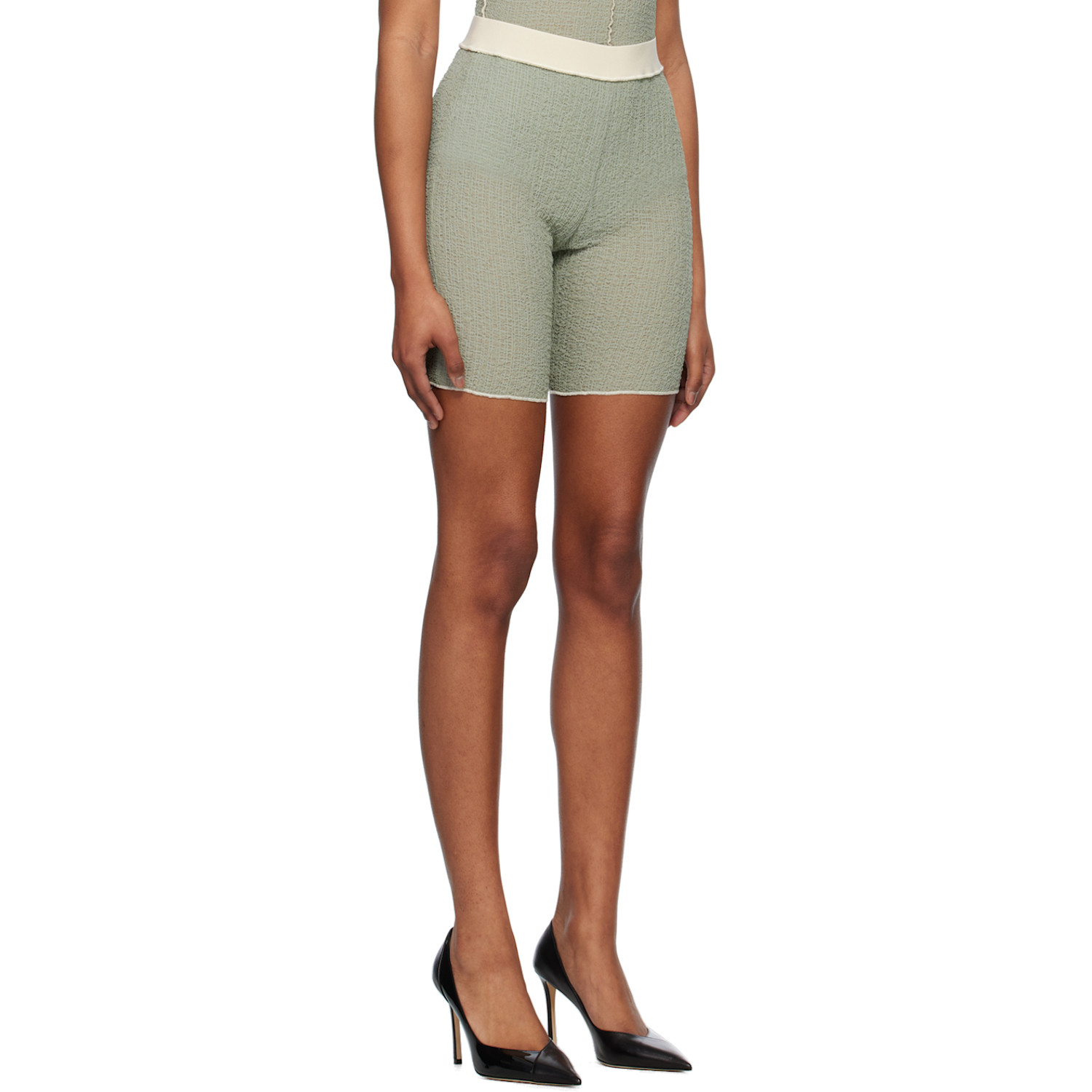  Yuzefi Green Underlay Shorts 
