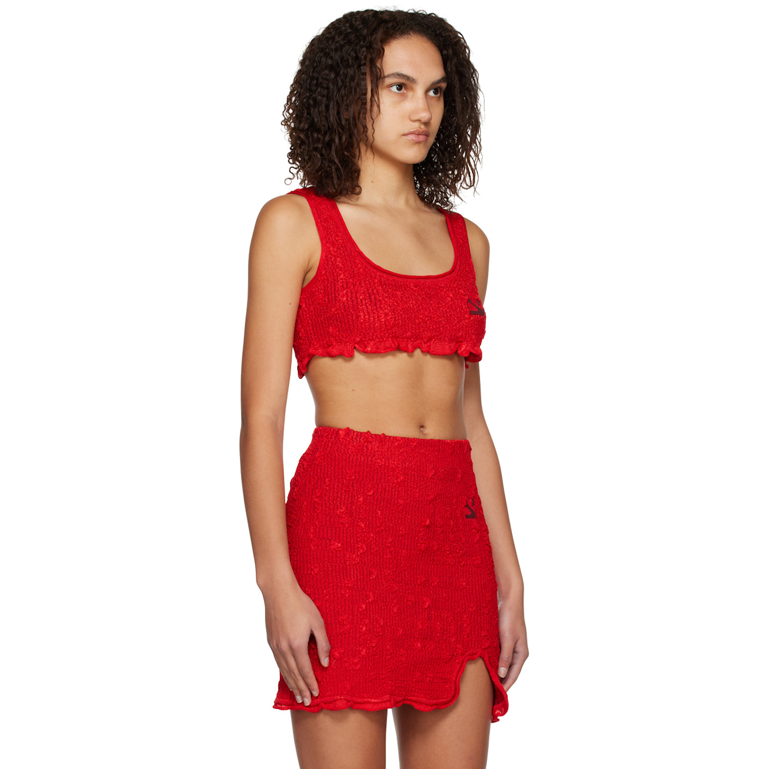  Yuzefi Red Cropped Tank Top 