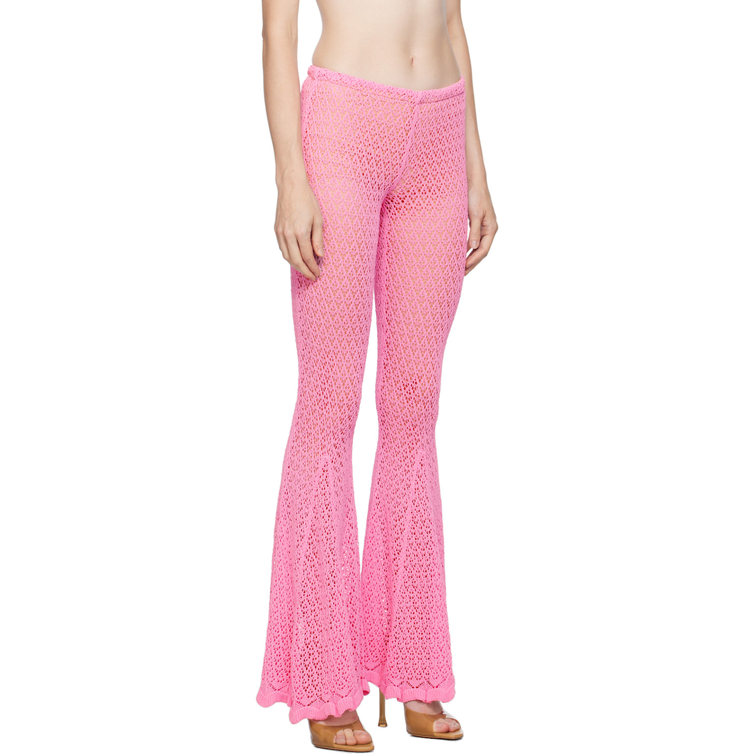  Blumarine Pink Flared Trousers 