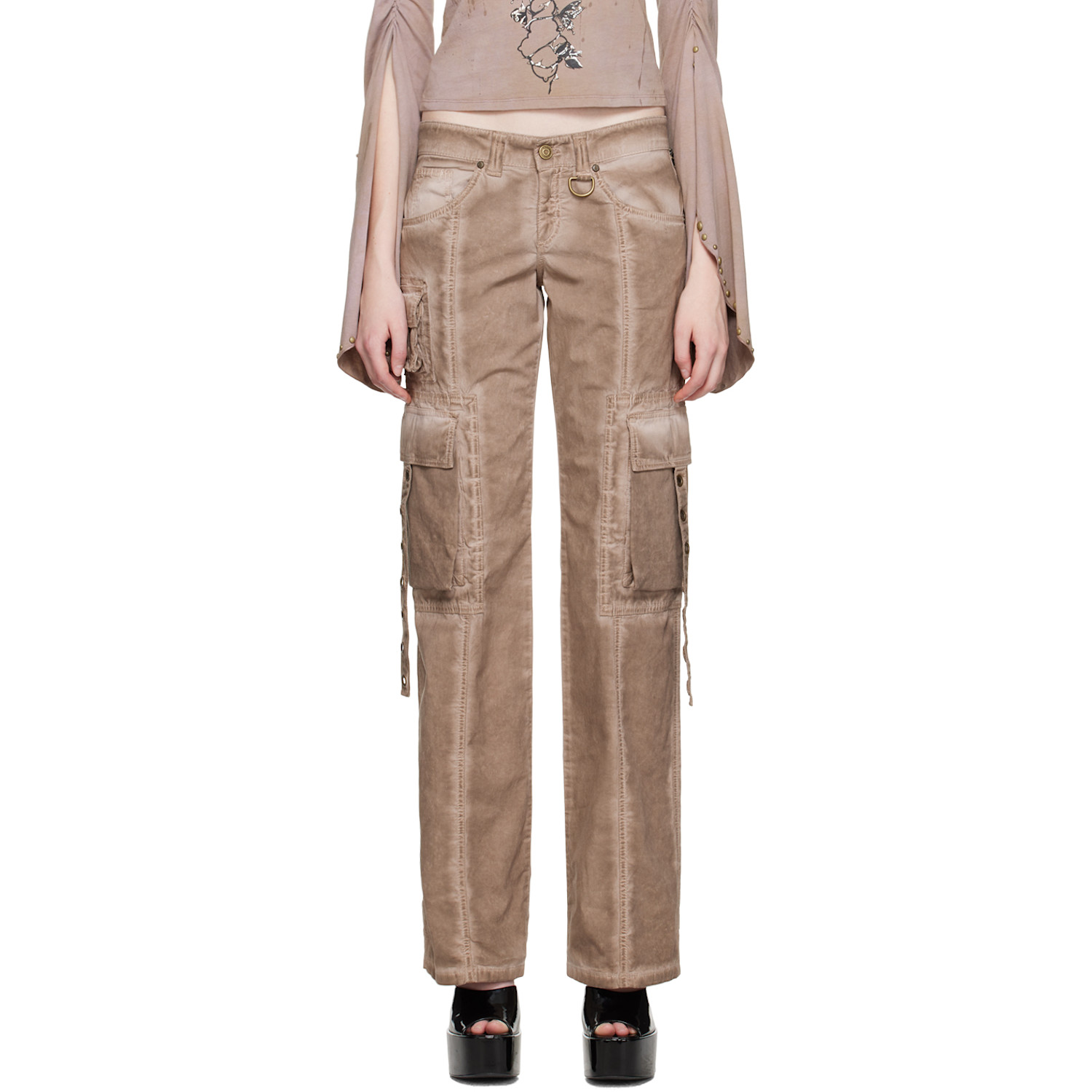 Blumarine Brown Eyelet Trousers