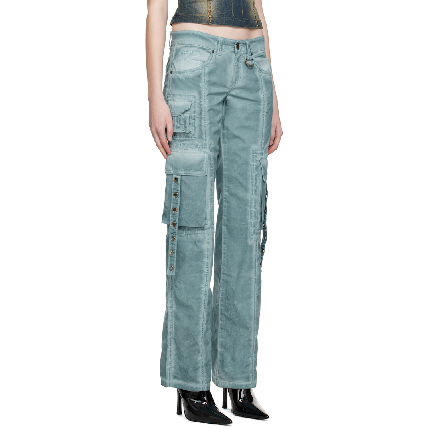  Blumarine Blue Eyelet Trousers 