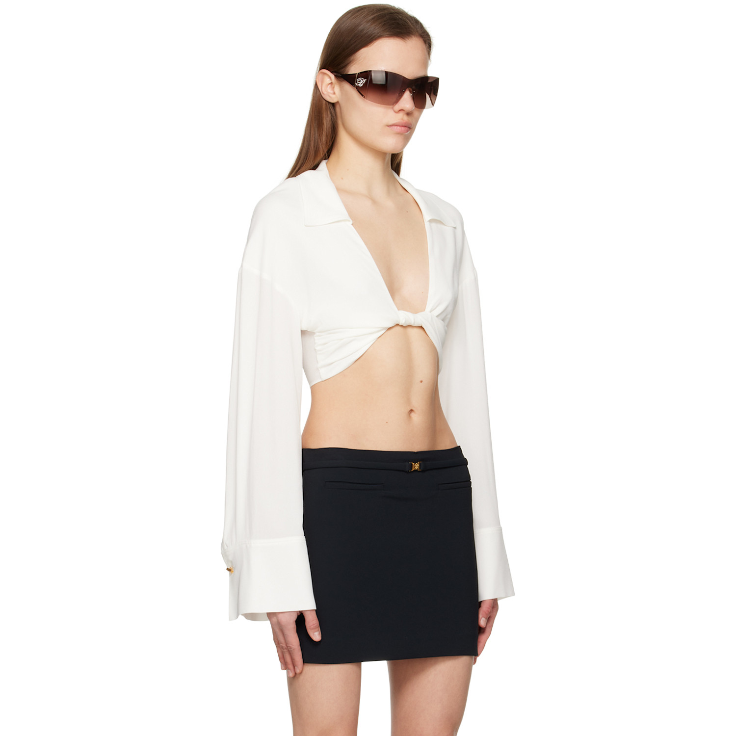  Blumarine White Twisted Shirt 