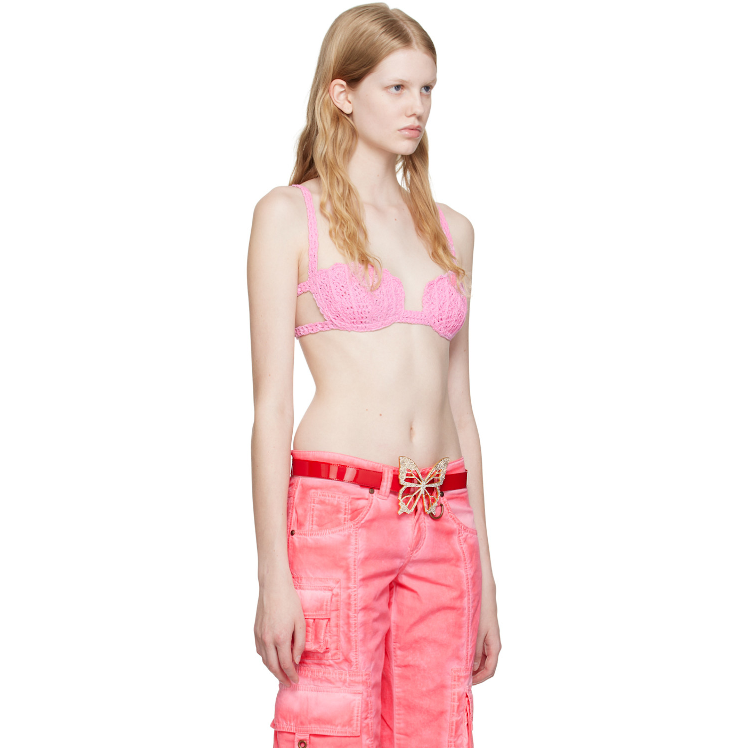  Blumarine Pink Scalloped Bra 