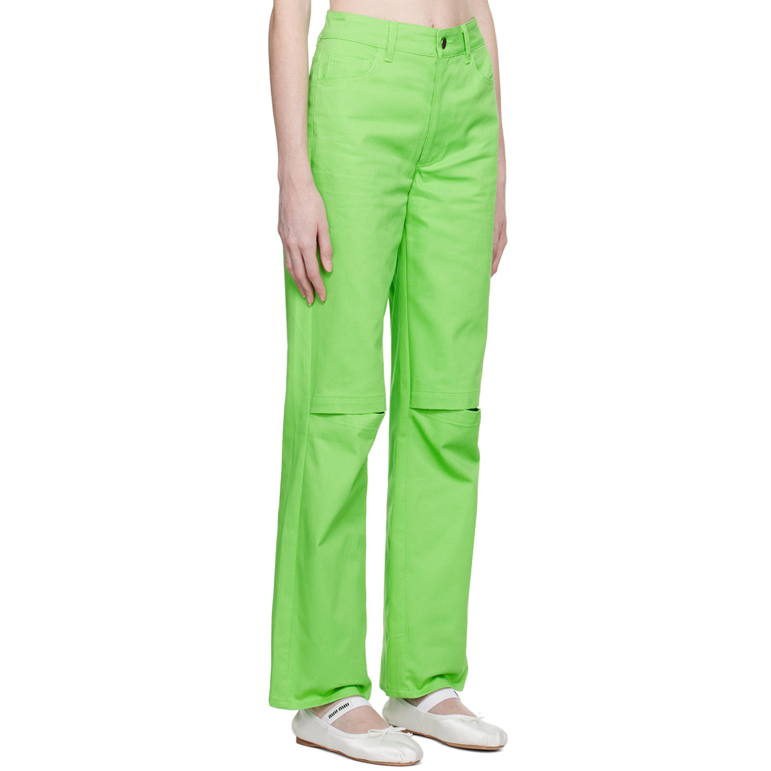  Kkco Green Slit Trousers 