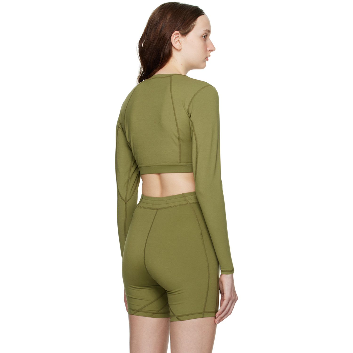 7 Days Active Green Cropped Long Sleeve T-shirt 